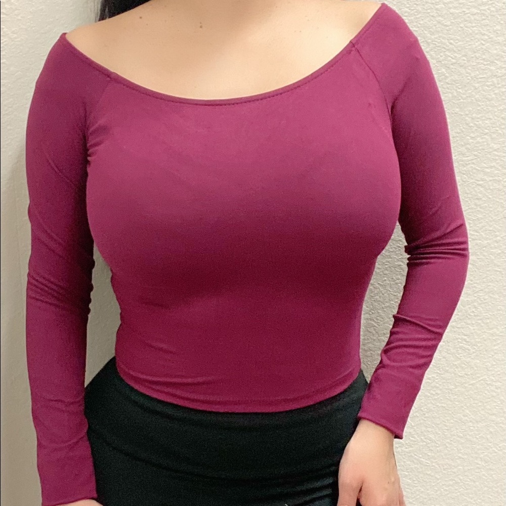 Burgundy Off Shoulder Top